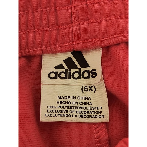 Adidas Girs Pink 3 Stripes 2 Pc Track Suit Jacket Pants Size 6X - Picture 6 of 12